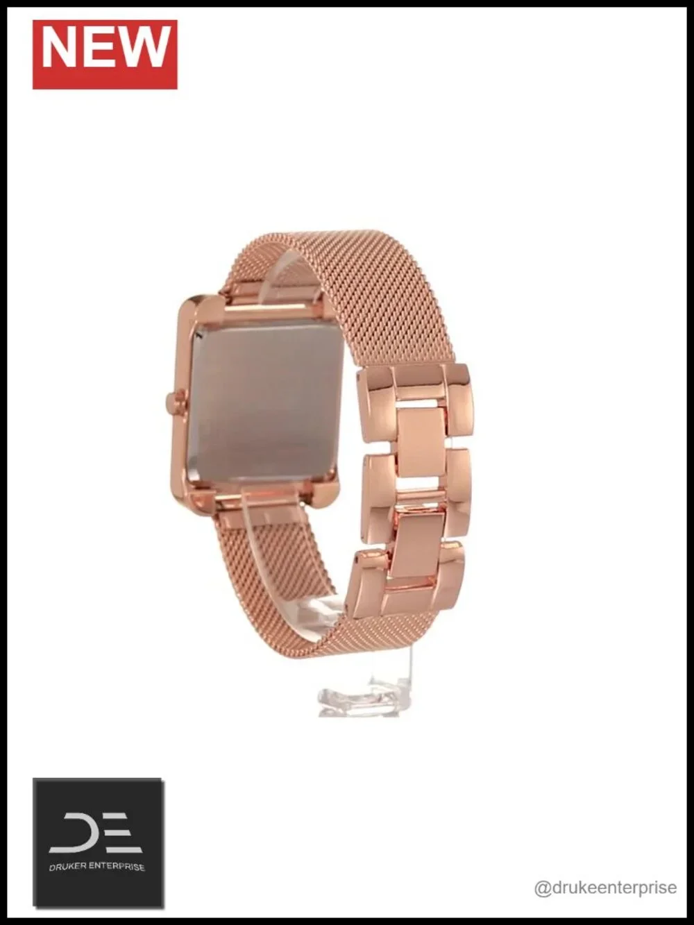 Women's Mesh Bracelet Watch with Mineral Crystal Lens